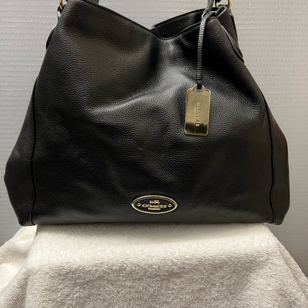 Coach Pebbled Leather Edie Shoulder Bag